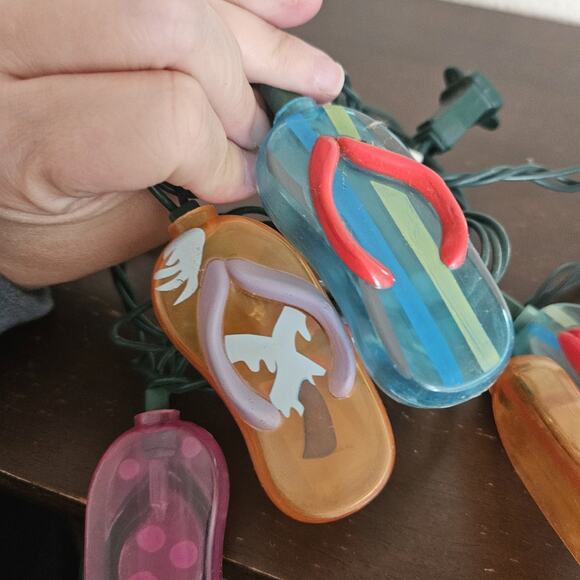 Flip Flops / Sandals Light Covers Party Patio Lights Set String of 10 Read - Picture 9 of 10